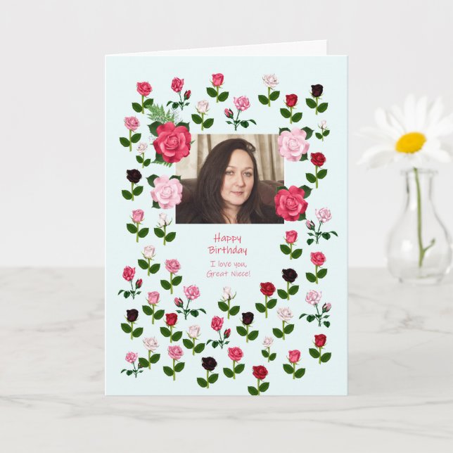 Great Niece, Birthday, Roses Card (Small Plant)