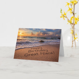 Great Niece Happy Birthday on the Beach Card
