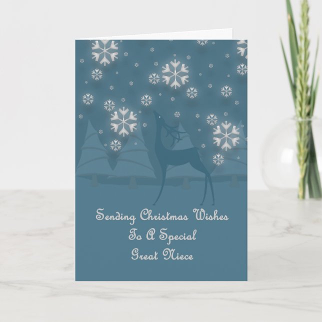 Great Niece Reindeer Christmas Holiday Card (Front)