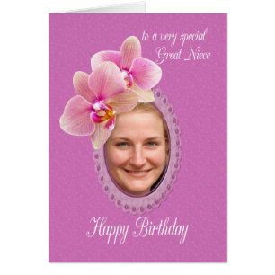 Great Niece Special Birthday Wishes Orchids Cards