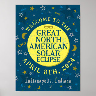 Great North American Solar Eclipse Apr 2024 Party Poster