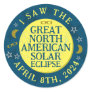Great North American Solar Eclipse April 8 2024 Classic Round Sticker