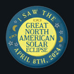 Great North American Solar Eclipse April 8 2024 Magnet<br><div class="desc">On April 8th 2024, a total solar eclipse will be visible across much of the United States, Mexico, and Canada. If you're planning on celebrating this exciting event with a fun viewing party, these souvenir fridge magnets are perfect for you. The text says "I saw the Great North American Solar...</div>
