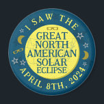 Great North American Solar Eclipse April 8 2024 Magnet<br><div class="desc">On April 8th 2024, a total solar eclipse will be visible across much of the United States, Mexico, and Canada. If you're planning on celebrating this exciting event with a fun viewing party, these souvenir fridge magnets are perfect for you. The text says "I saw the Great North American Solar...</div>