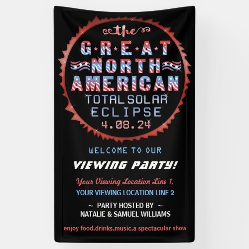 Great North American Solar Eclipse Viewing Party Banner