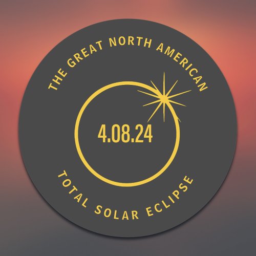 Great North American Total Solar Eclipse 040824 Classic Round Sticker