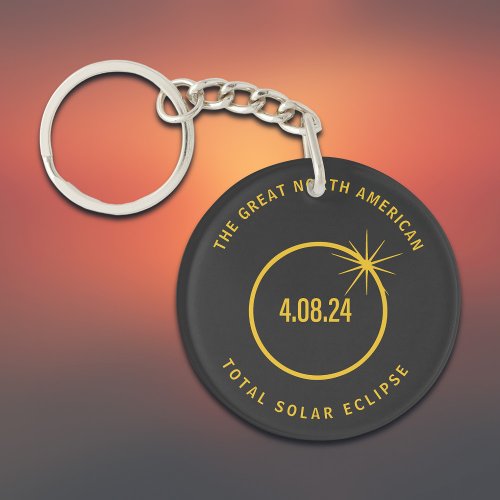 Great North American Total Solar Eclipse 040824 Keychain