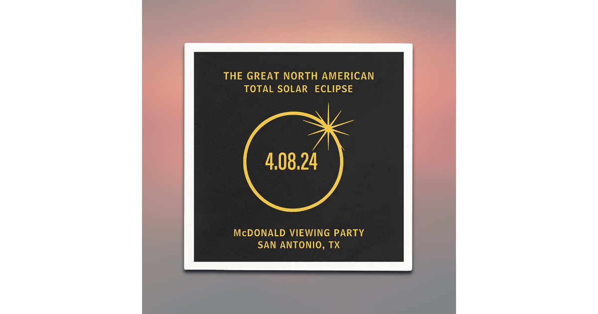 Great North American Total Solar Eclipse 04.08.24 Napkins | Zazzle