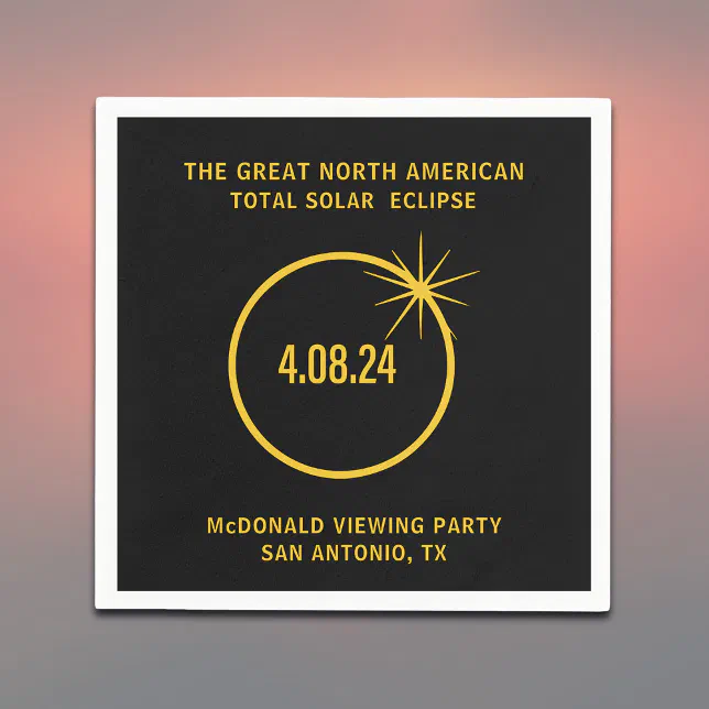 Great North American Total Solar Eclipse 04.08.24 Napkins | Zazzle