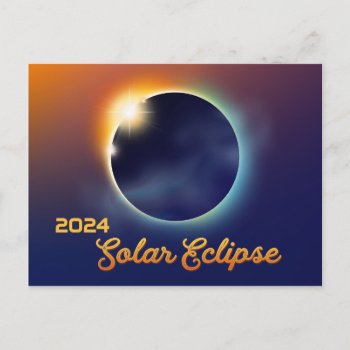 Great North American Total Solar Eclipse Party Invitation Postcard by keyandcompass at Zazzle