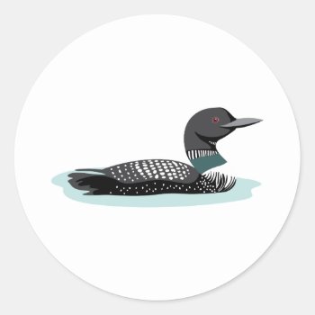 Great Northern Loon Classic Round Sticker by HopscotchDesigns at Zazzle