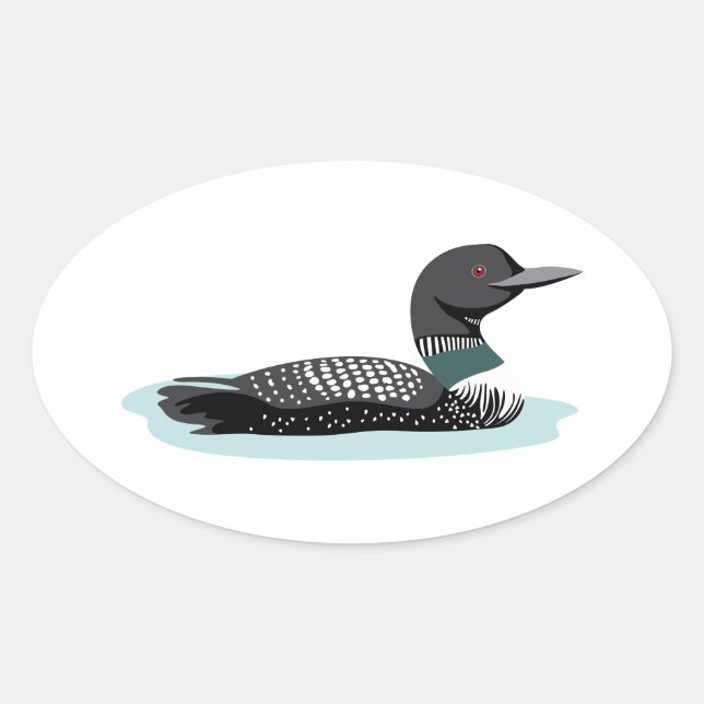 Great Northern Loon Oval Sticker (Front)
