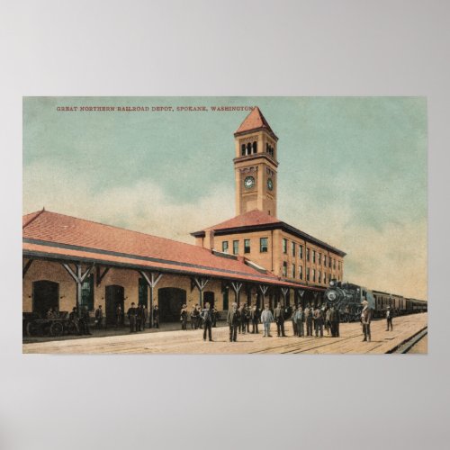 Great Northern Railroad Depot Poster