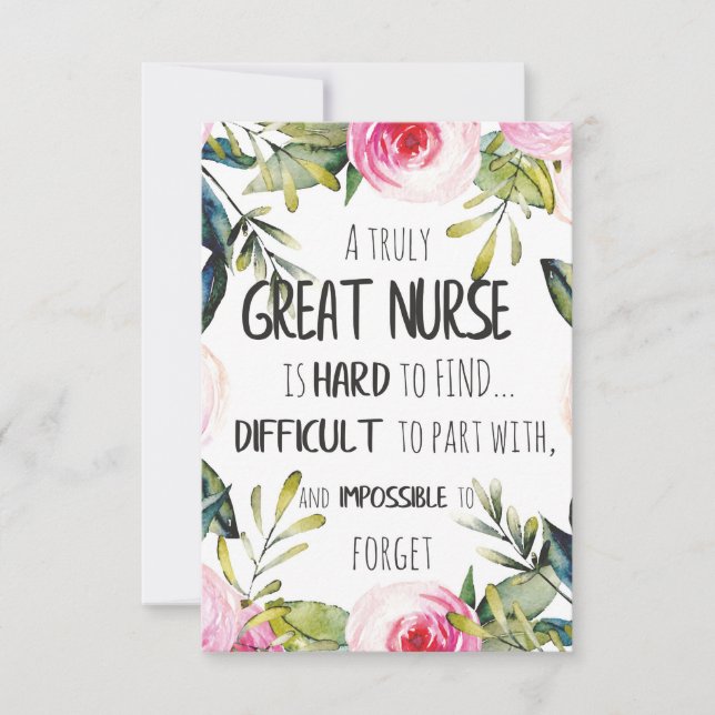 Great Nurse Appreciation Thank you Leaving Gift (Front)