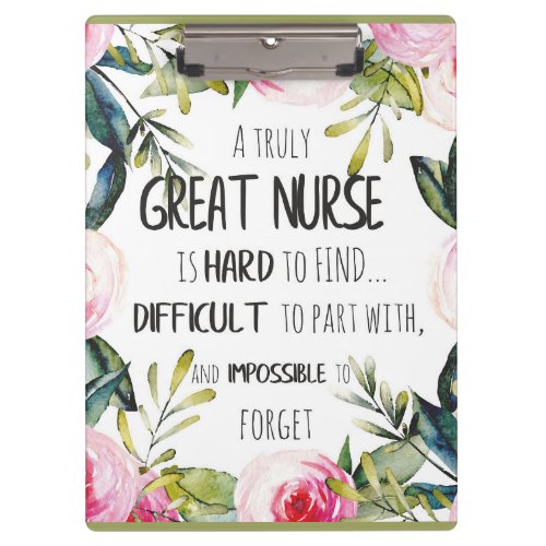 Great Nurse Appreciation Thank you Leaving Gift Clipboard