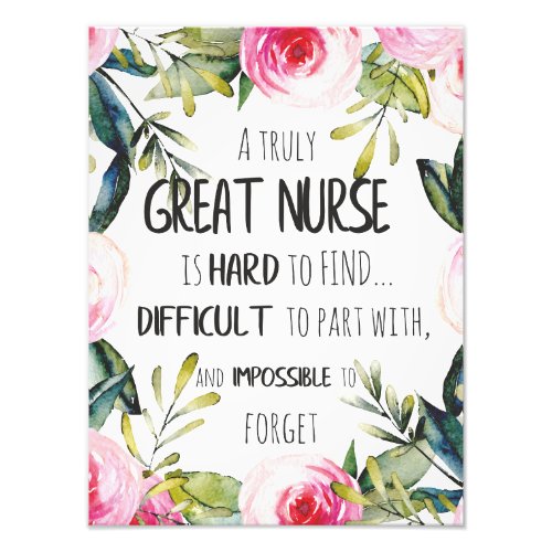 Great Nurse Appreciation Thank you Leaving Gift Photo Print