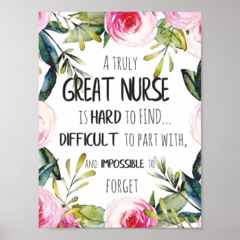 Great Nurse Appreciation Thank you Leaving Gift Poster