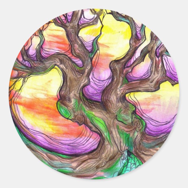 great oak elder classic round sticker (Front)