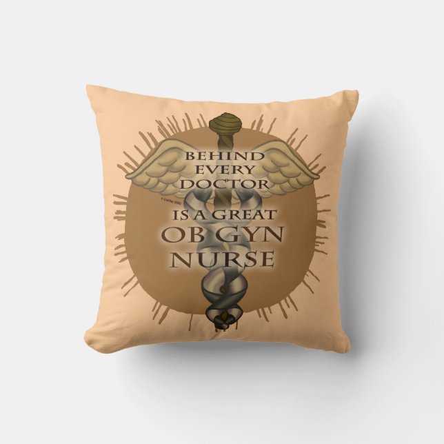 Great OBGyn Nurse Throw Pillow (Front)
