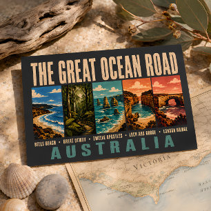 Great Ocean Road Australia Landmarks Illustration Postcard