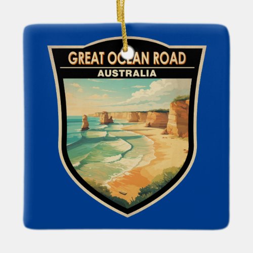 Great Ocean Road Australia Travel Art Vintage Ceramic Ornament