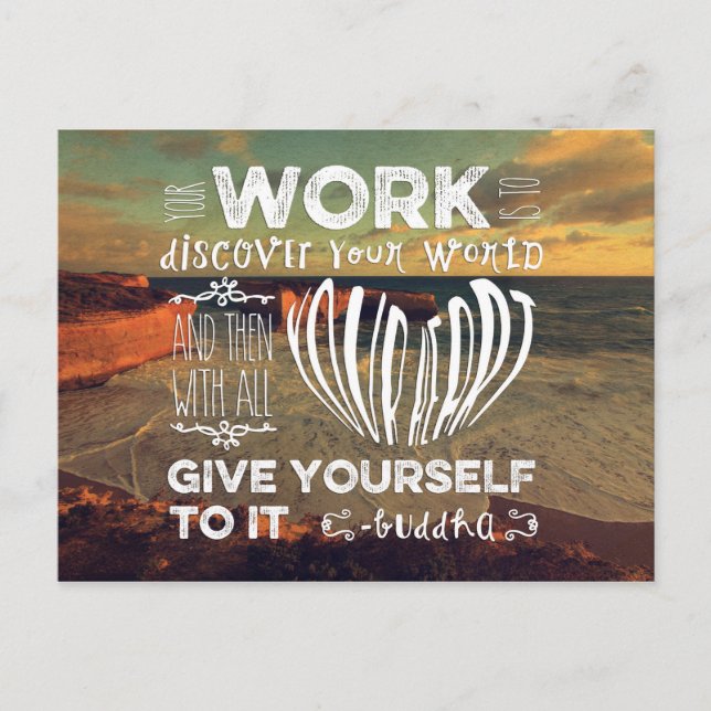 Great Ocean Road Your Work Discover World Heart Postcard (Front)