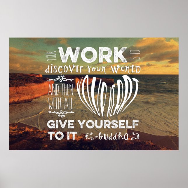 Great Ocean Road Your Work Discover World Heart Poster (Front)
