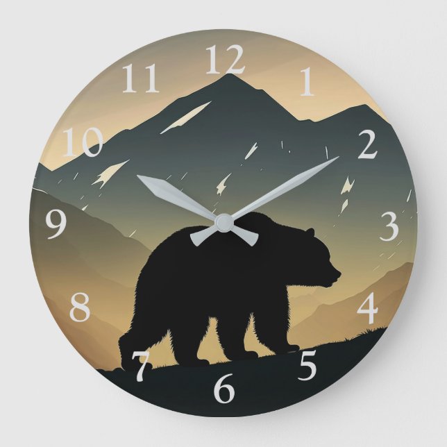 Great Outdoors Black Bear Wall Clock (Front)