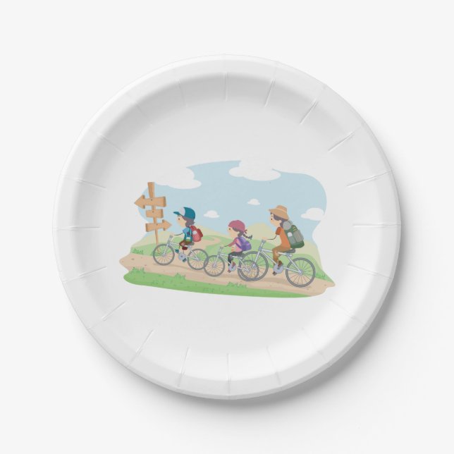 Great Outdoors Cycling Paper Plates (Front)