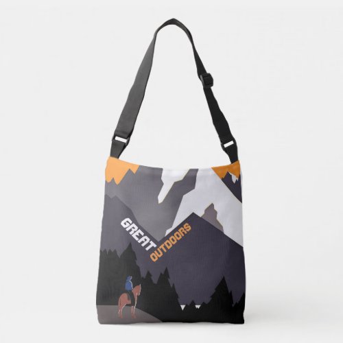 Great Outdoors Retro Montana Travel Advert Art Crossbody Bag