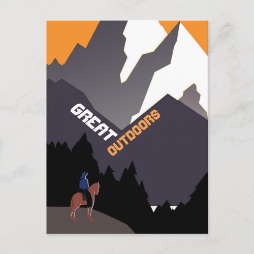 Great Outdoors Retro Montana Travel Advert Art Postcard