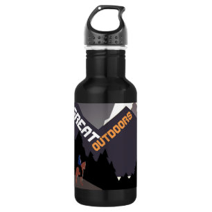 Great Outdoors Retro Montana Travel Advert Stainless Steel Water Bottle