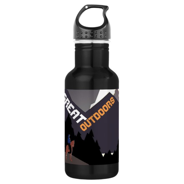 Great Outdoors Retro Montana Travel Advert Stainless Steel Water Bottle (Front)
