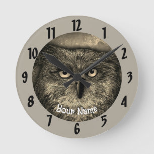 Great Owl Round Clock