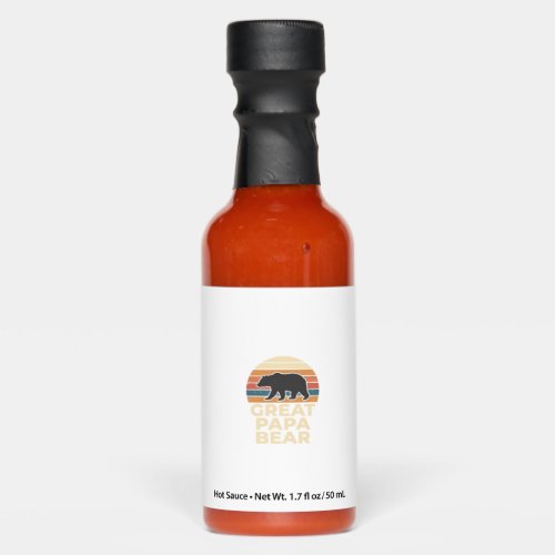 Great Papa Bear Retro Sunset Vintage Vector Design Hot Sauces