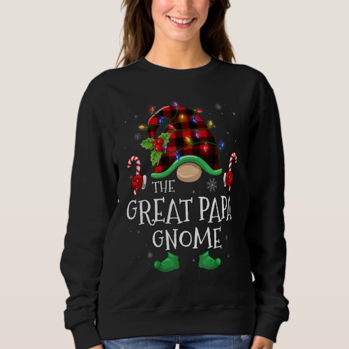 Great Papa Gnome Buffalo Plaid Matching Family Chr Sweatshirt