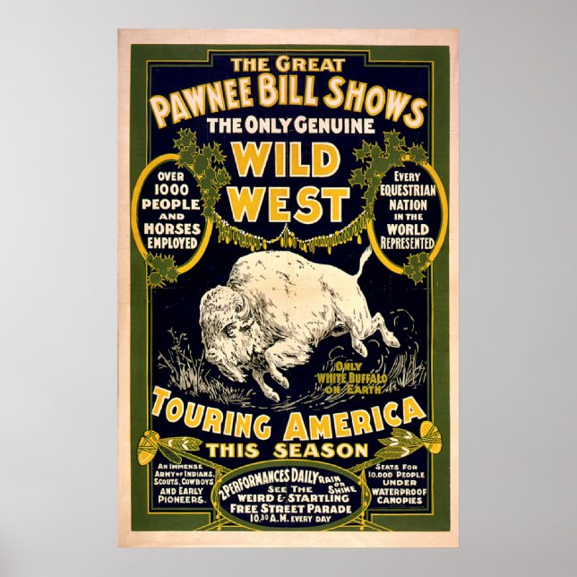 Great Pawnee Bill1903 - Vintage Wild West Poster (Front)