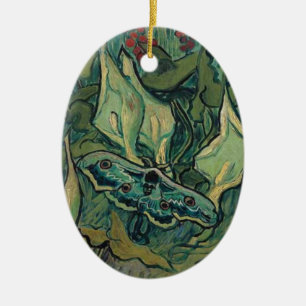 Great Peacock Emperor Moth Van Gogh Fine Art Ceramic Ornament