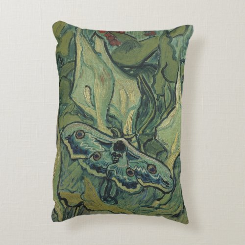 Great Peacock Moth by Vincent van Gogh Decorative Pillow