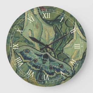 Great Peacock Moth by Vincent van Gogh Large Clock