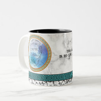 Great Philosopher Plato with quote Two-Tone Coffee Mug