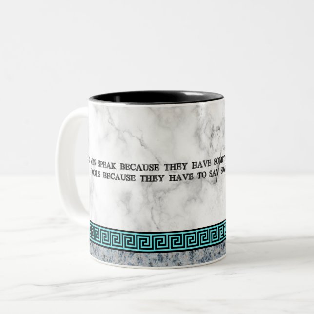 Great Philosopher Plato with quote Two-Tone Coffee Mug (Front Left)