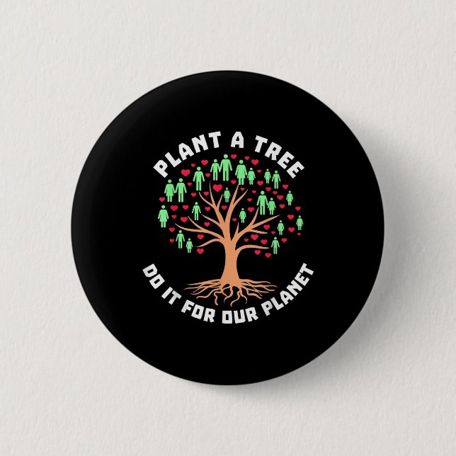 Great Planet Environmental Protection Nature  Button (Front)