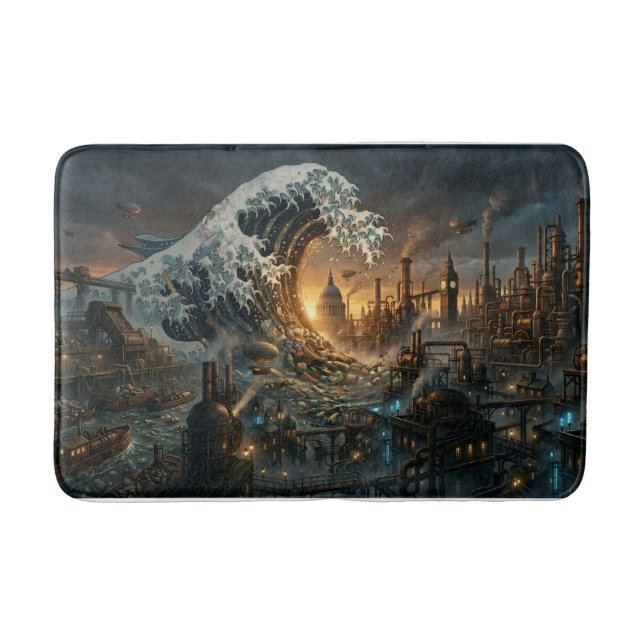 Great Plastic Trash Wave - Steampunk Bath Mat (Front)