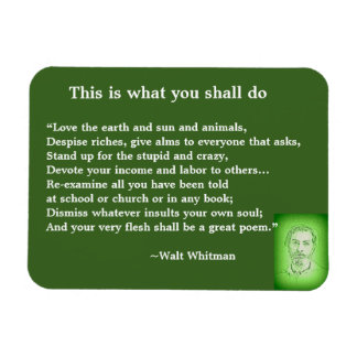 Great Poem by Walt Whitman #4 Magnet