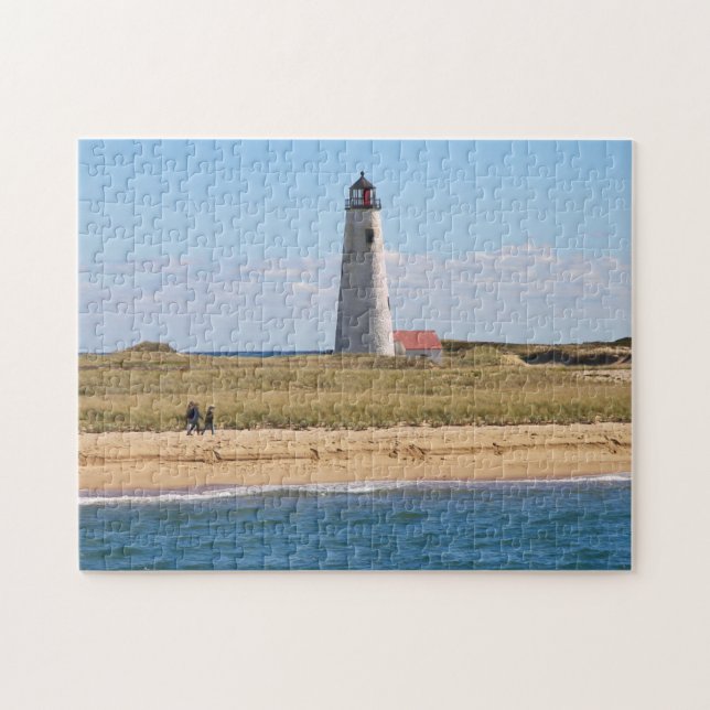Great Point Lighthouse Nantucket MA Jigsaw Puzzle (Horizontal)