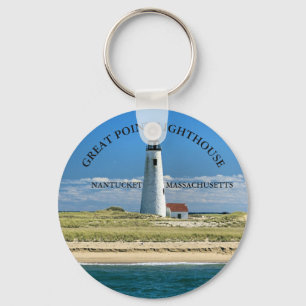 Great Point Lighthouse Nantucket MA Keychain