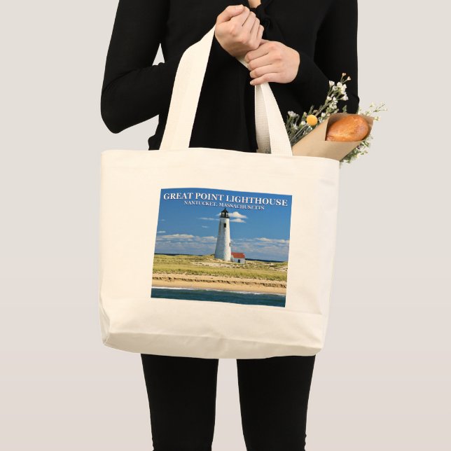 Great Point Lighthouse Nantucket MA Tote Bag (Front (Product))
