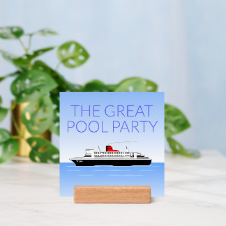 Great Pool Party Wood Block Stand