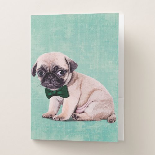 Great Pug Dog GiftDog Owner On Christmas  Pocket Folder